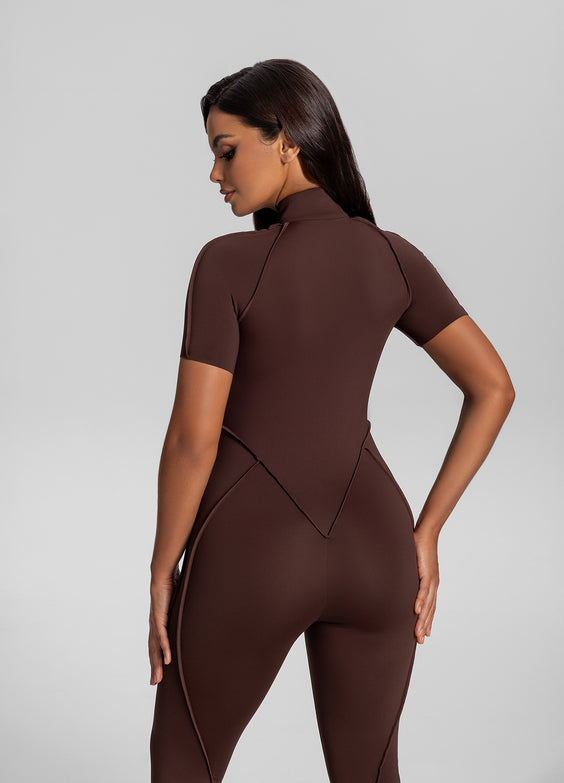 بدلة Catsuit مغلقة الظهر 