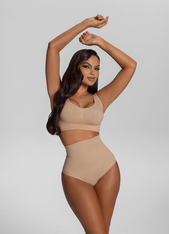 Seamless High-Waisted Tummy-Control Butt-Lifting Sculpting Briefs