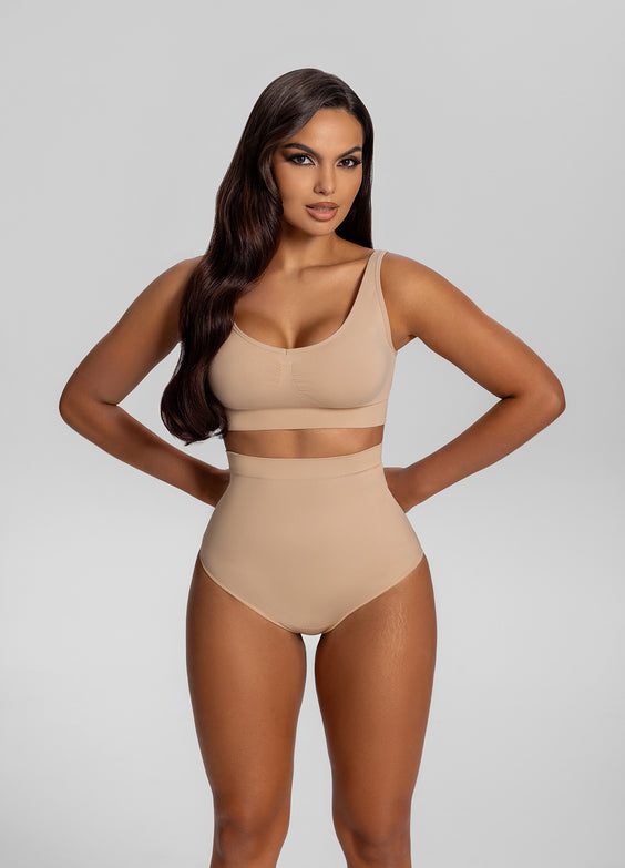 Seamless High-Waisted Tummy-Control Butt-Lifting Sculpting Briefs