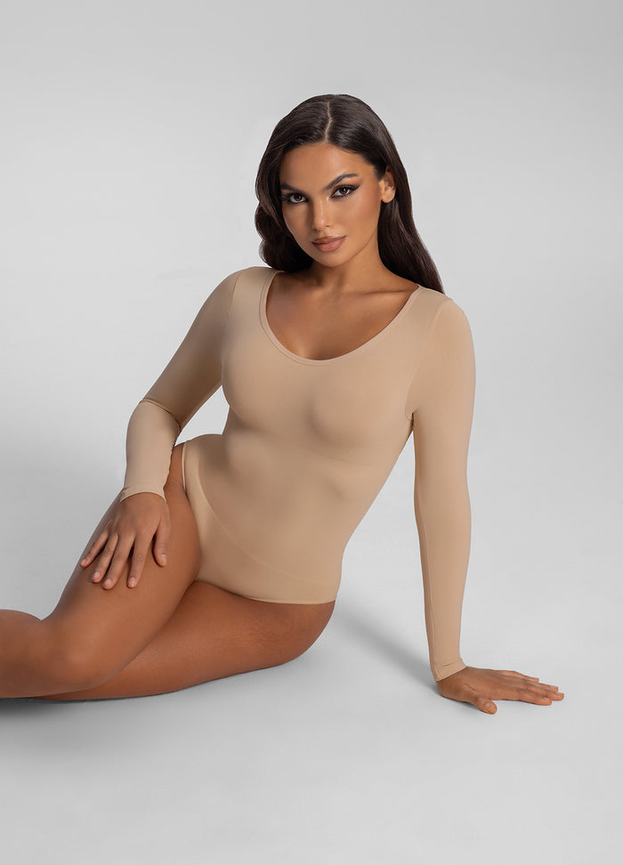 Long Sleeve Shapewear Bodysuits Duo