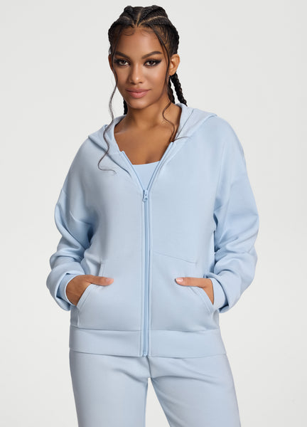 Oversized Zip-Up Hoodie (Color: Sky Blue) | BetterMe Store