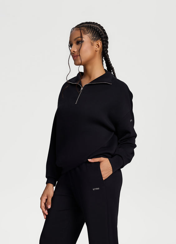 Sweat demi-zip à manches longues