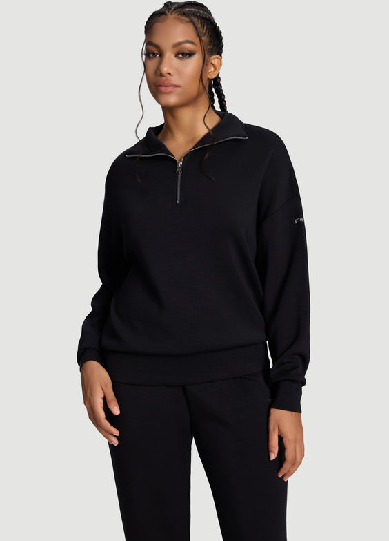 Sweat demi-zip à manches longues