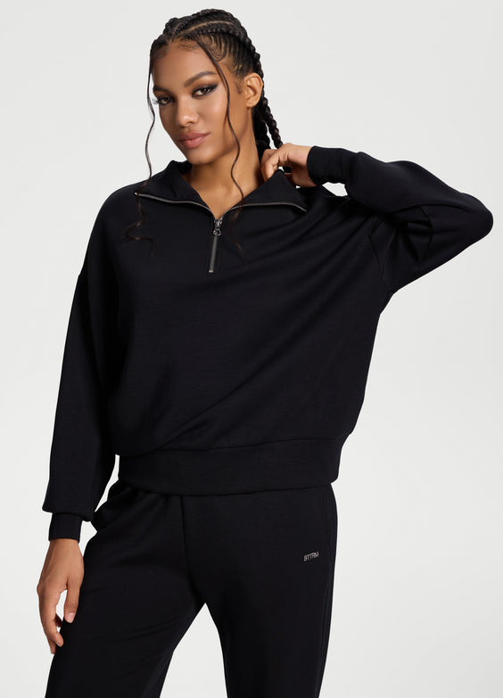 Sweat demi-zip à manches longues