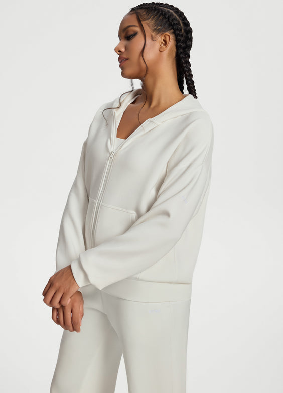 Sweat à capuche et col zippé oversize