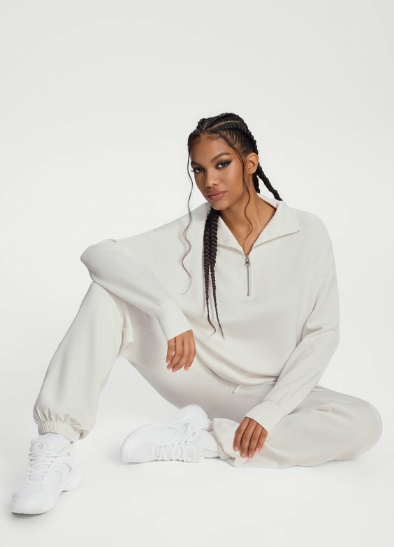 Sweat demi-zip à manches longues