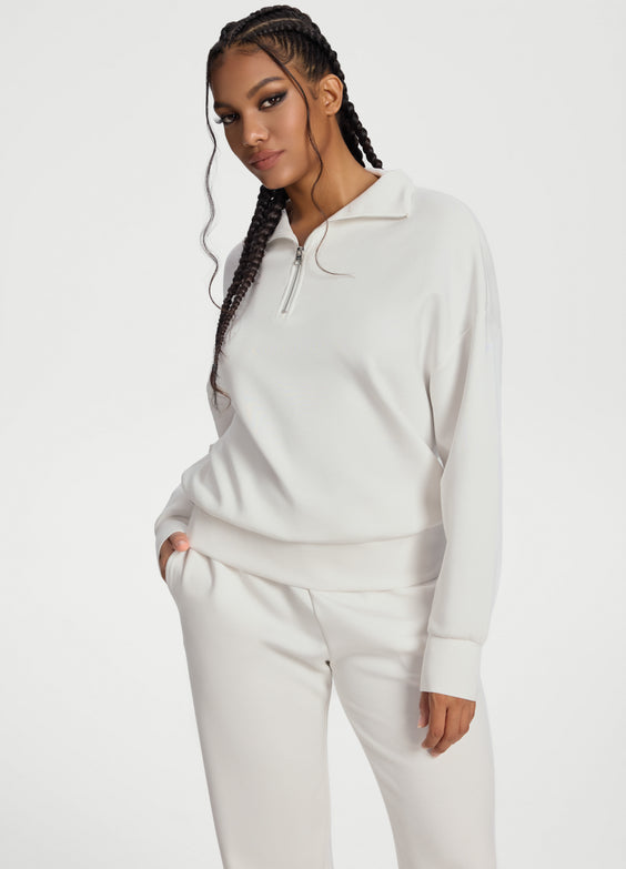 Sweat demi-zip à manches longues