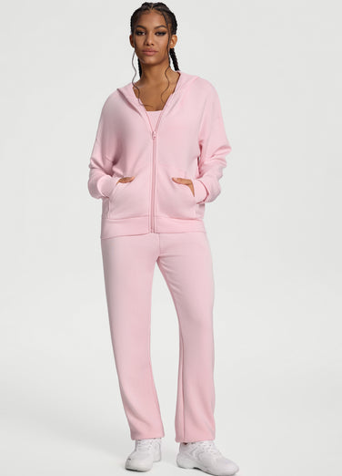 Sweat à capuche et col zippé oversize