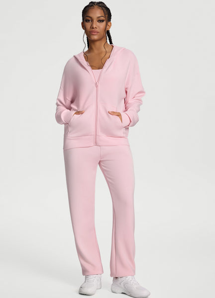 Oversized Zip-Up Hoodie (Color: Ballet Pink) | BetterMe Store