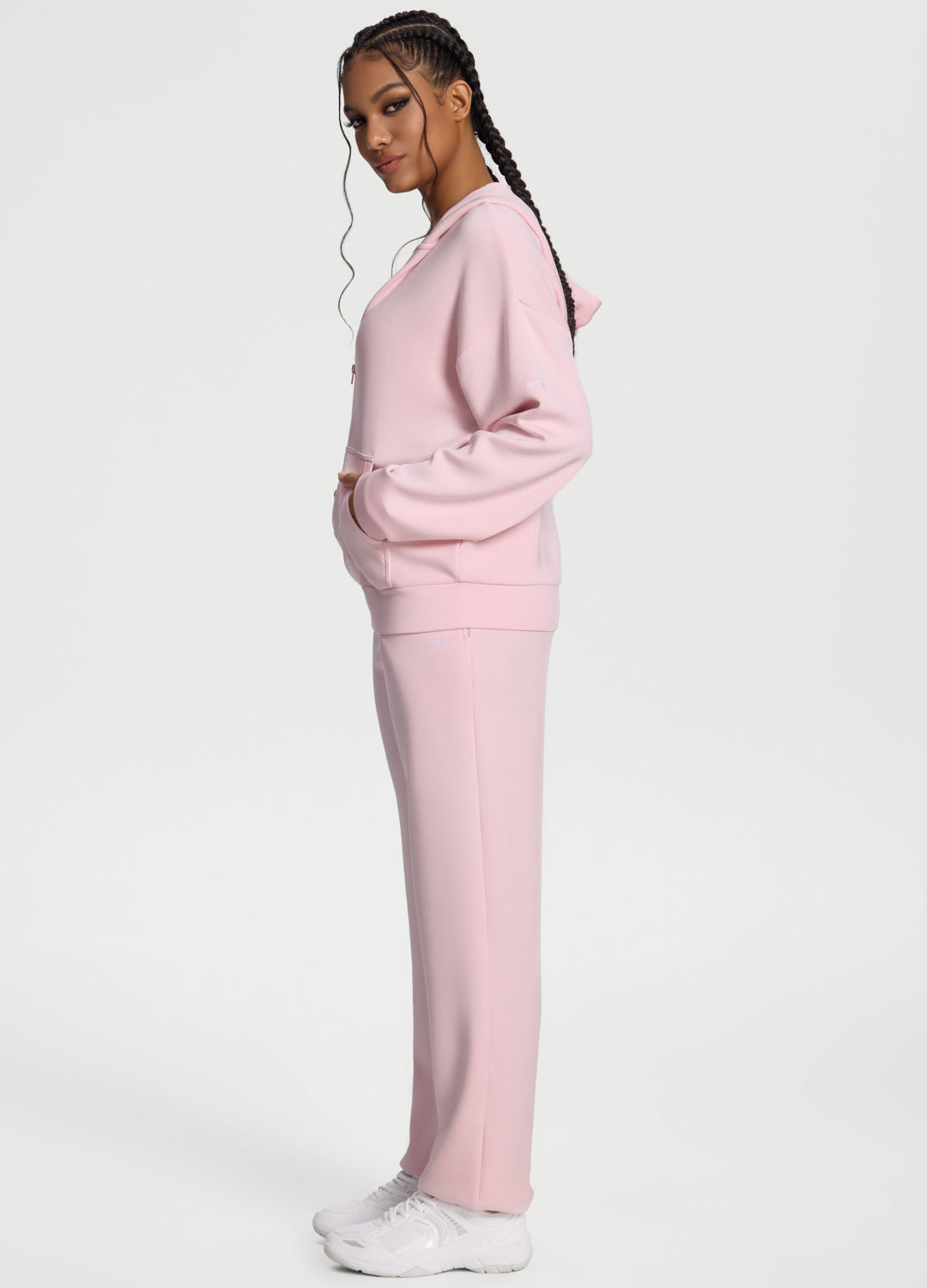 Oversized Zip-Up Hoodie (Color: Ballet Pink) | BetterMe Store