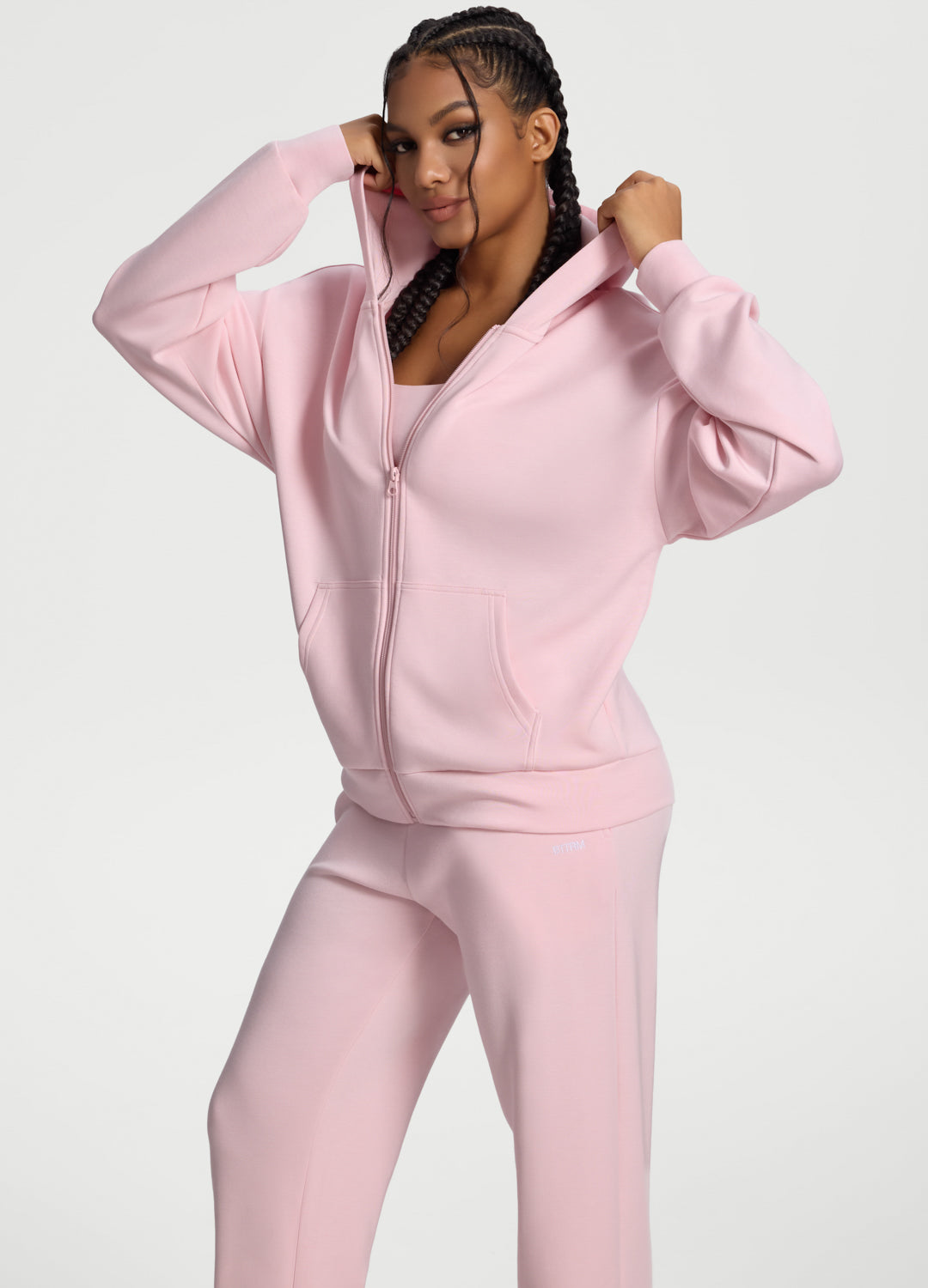 Oversized Zip-Up Hoodie (Color: Ballet Pink) | BetterMe Store