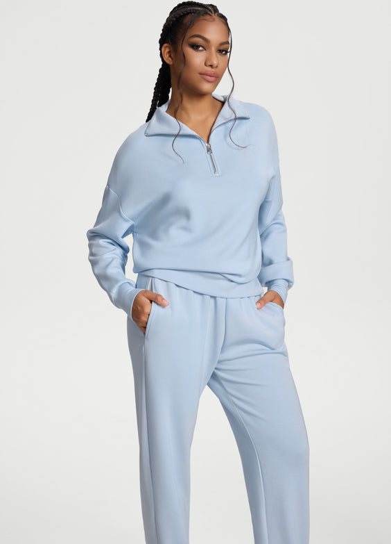 Langarm-Sweatshirt mit Half-Zip