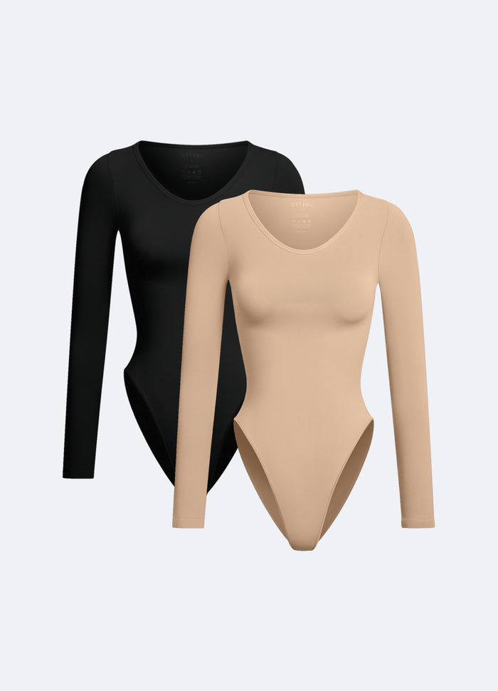 Long Sleeve Shapewear Bodysuits Duo