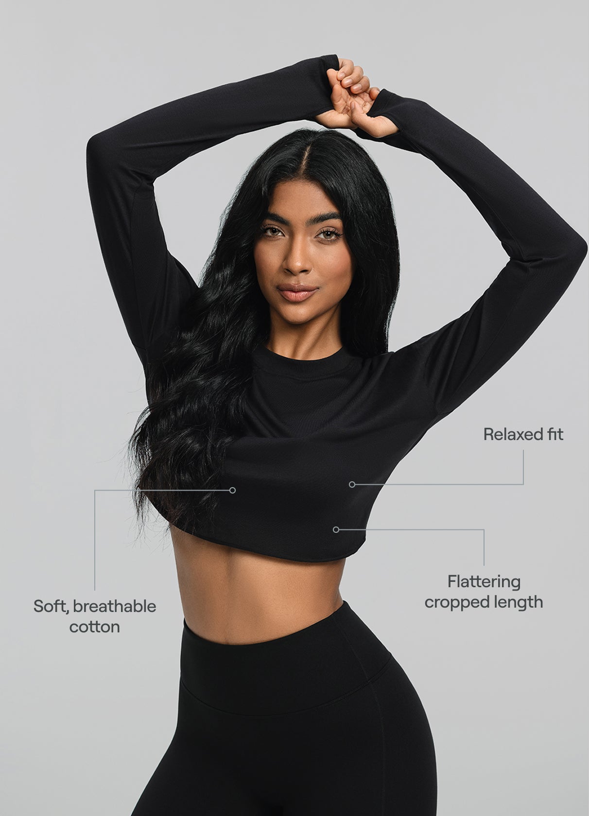 PERFECT FORM TOPS LONG SLEEVE ブラック Square Long Sleeve - Black – FORM