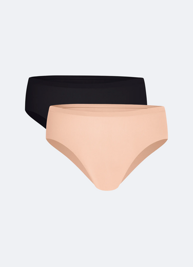 Nahtloser Bikini mit mittlerer Leibhöhe, 2er-Pack
