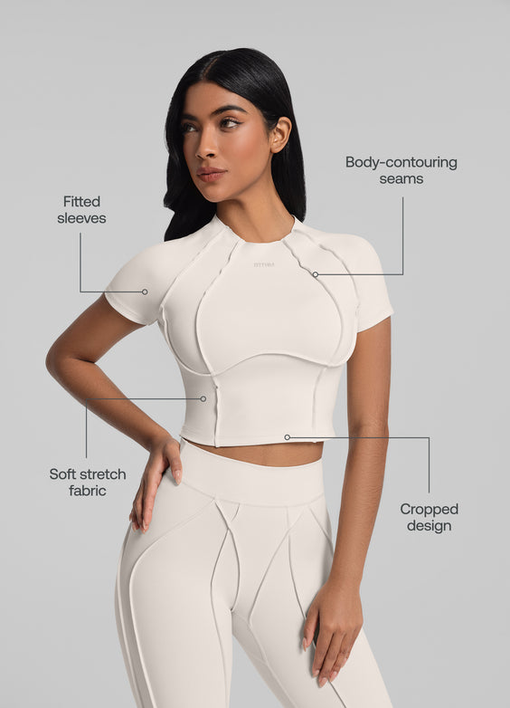 Top Cropped com Costuras de Contorno  