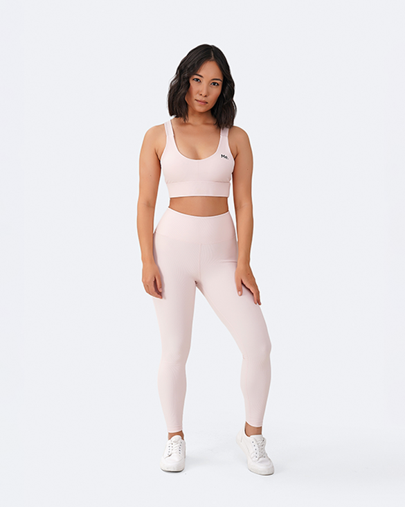 Legging taille haute vieux rose