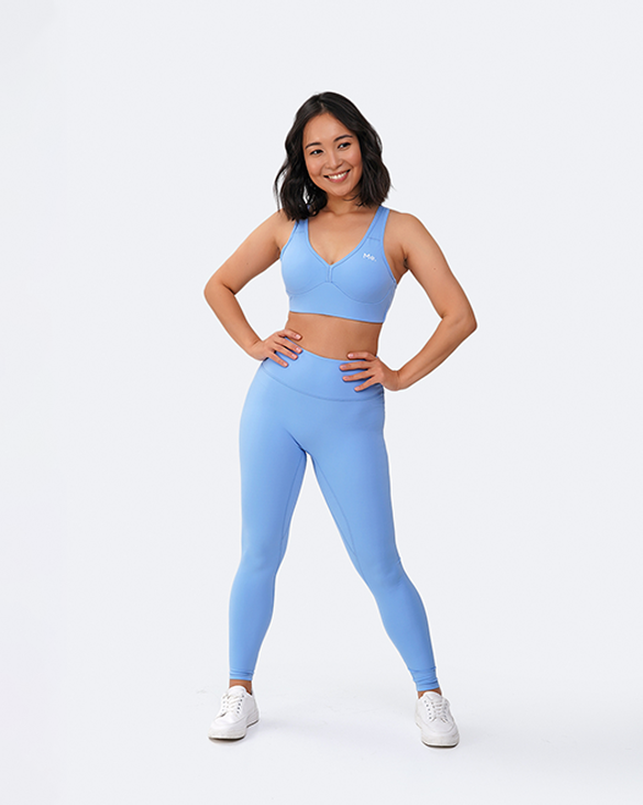 Legging push-up taille haute bleu horizon