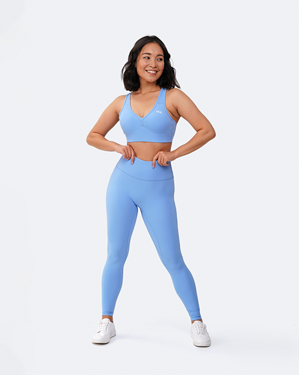 Bubble Blue High-Waisted Push-Up Leggings