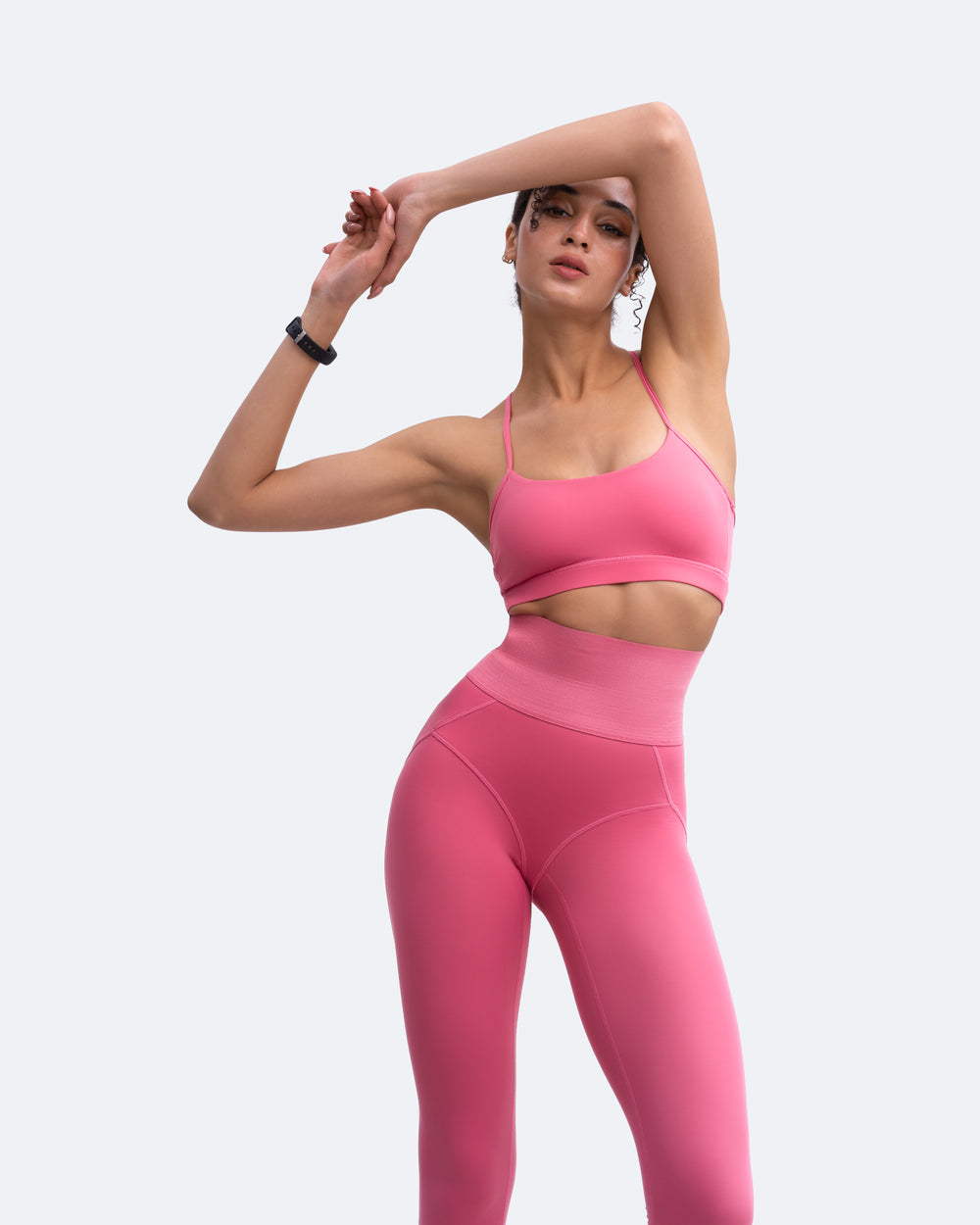 VIBRANT Rusty Pink Full Length Leggings, Seamless Ladies Workout Support