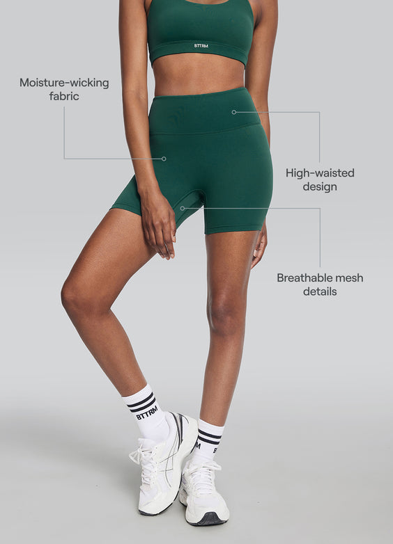 High-Waisted Impact Mesh Shorts