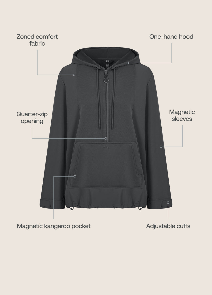 Magnetic Quarter-Zip Adaptive Hoodie