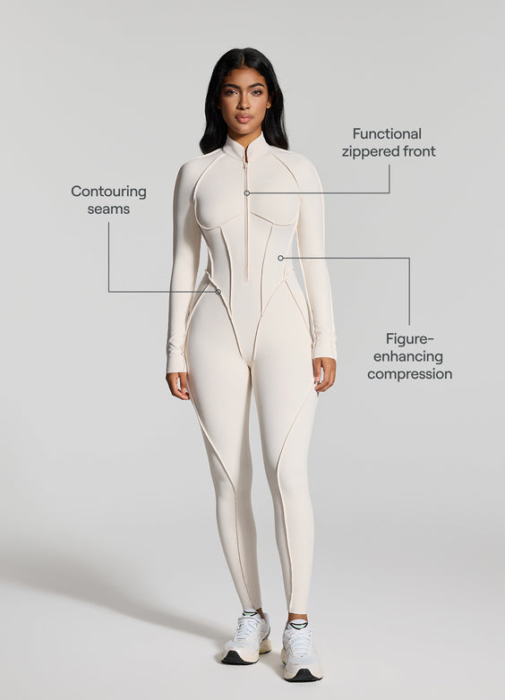 Catsuit de manga larga
