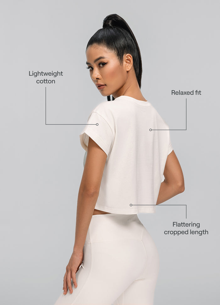 Camiseta Cropped de Algodão