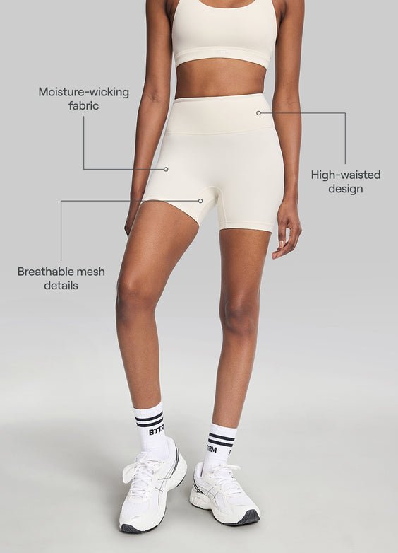 High-Waisted Impact Mesh Shorts