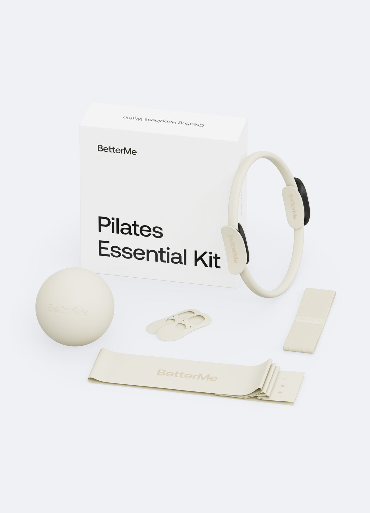 Better Me Pilates Kit, Betterme Pilates Essential Kit For Women, With Working Out Glutes Yoga Ball, 25cm Figure 8 Resistance Band Yoga Bands For Home Workouts (Gray
