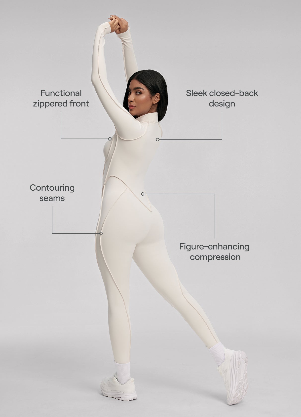 Closed-Back Catsuit (Color: Ivory) | BetterMe Store