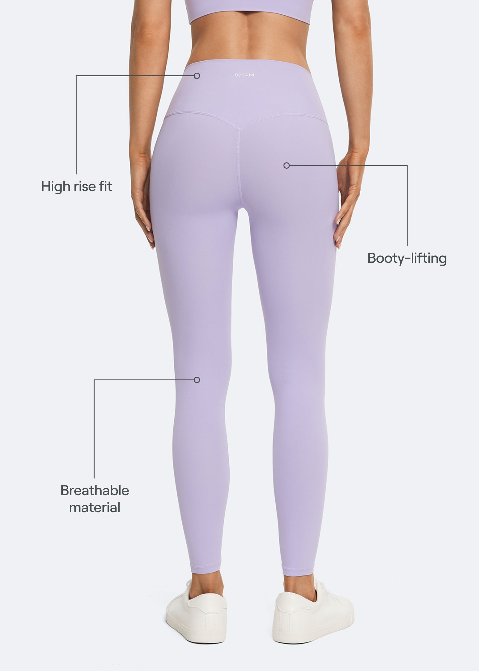 High-Waisted ⅞ Leggings (Color: Lavender) | BetterMe Store