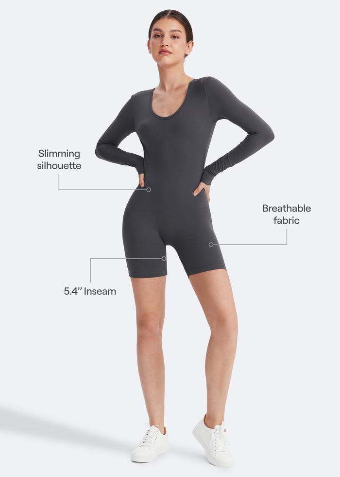 Langärmeliger U-Back-Bodysuit