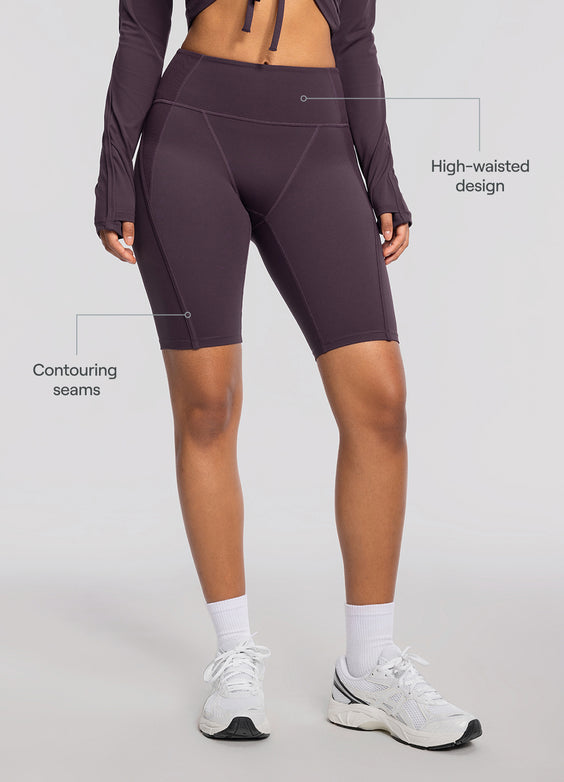 High-Waisted Performance Biker Shorts