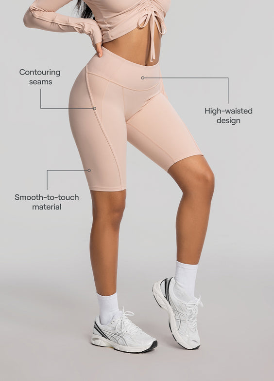 High-Waisted Performance Biker Shorts