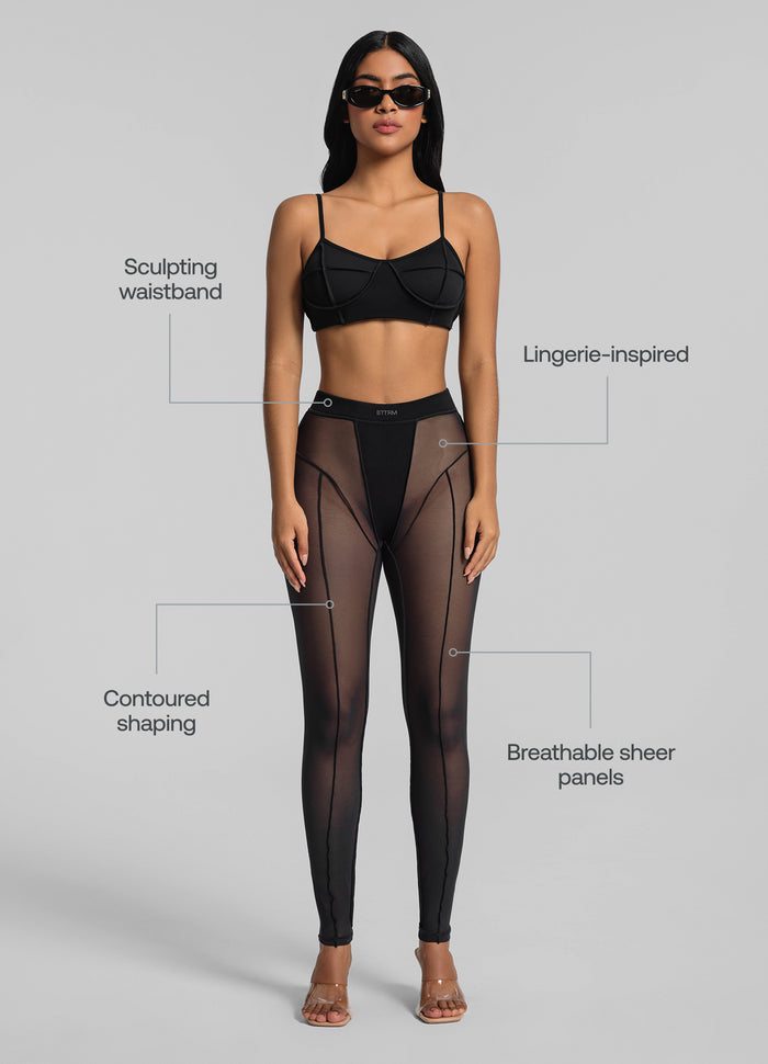 Semi-Sheer High-Rise Leggings