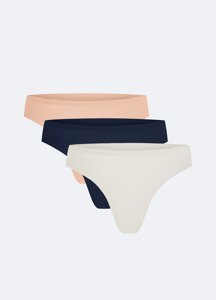 Seamless Mid-Rise Thong 3-Pack