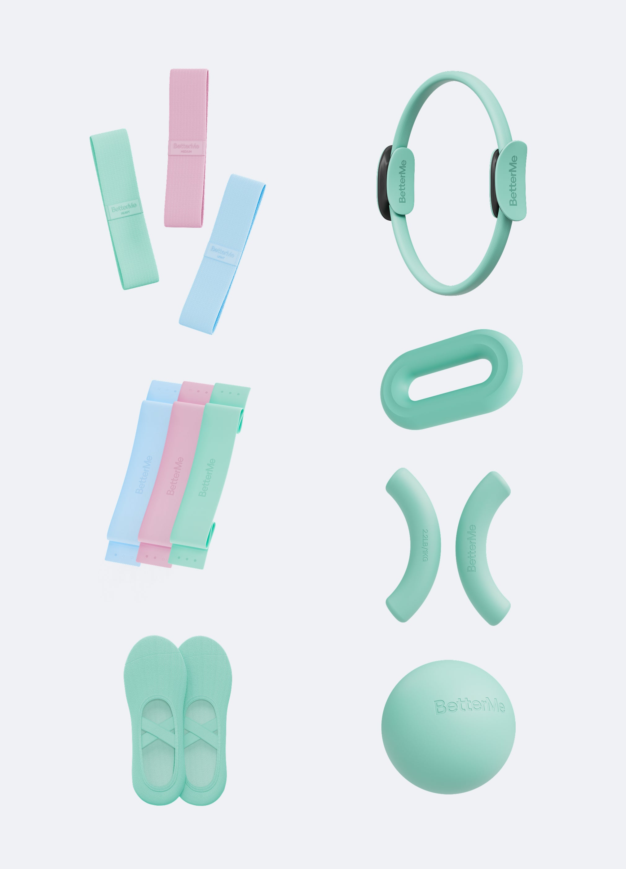 Pilates Power Kit (Color: Subtle Mint) | BetterMe Store