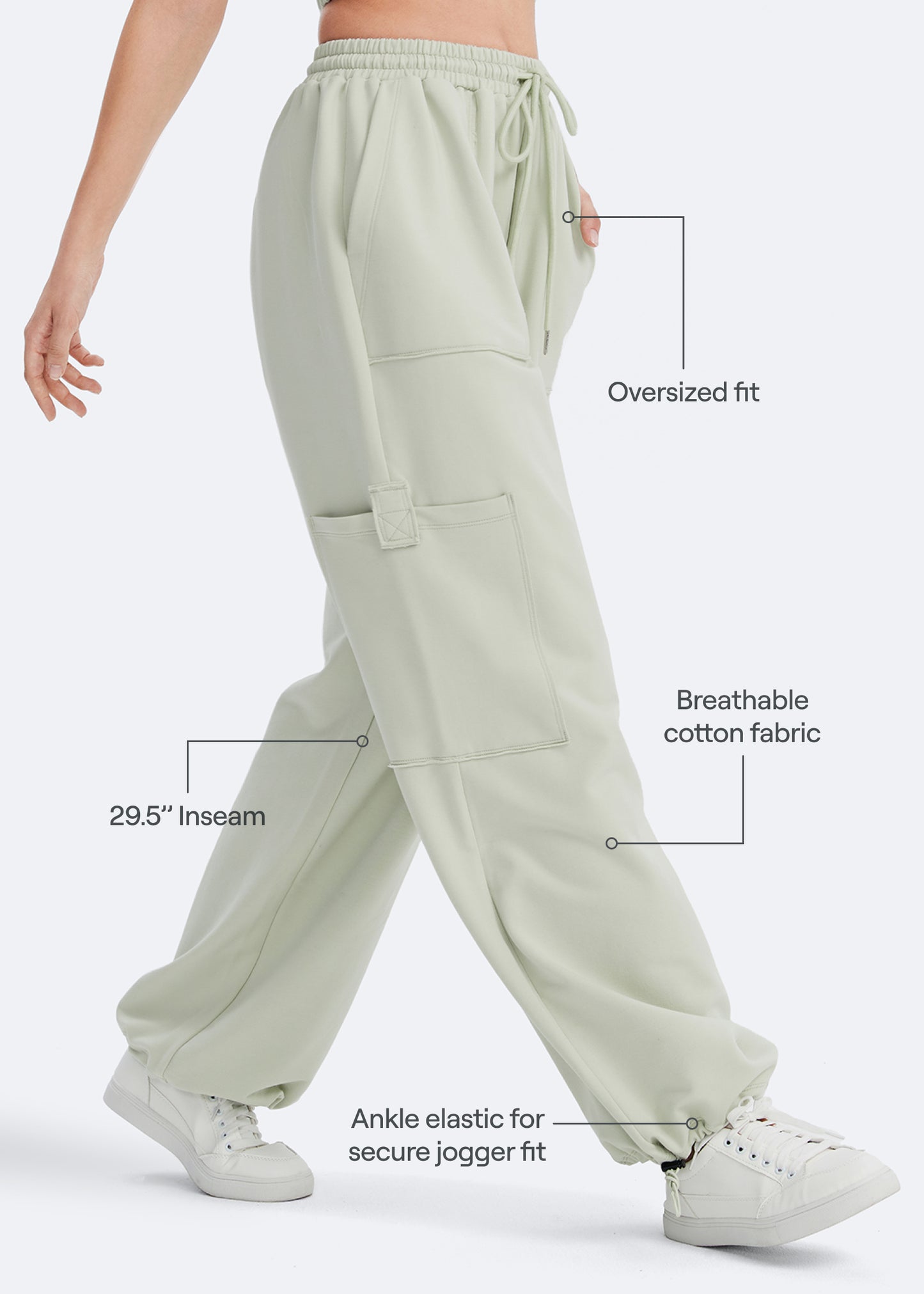 Pantalones de deporte casuales con cordón en la cintura