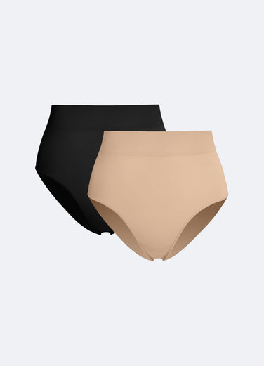 Seamless Mid-Rise Tummy-Control Butt-Lifting Sculpting Briefs Duo