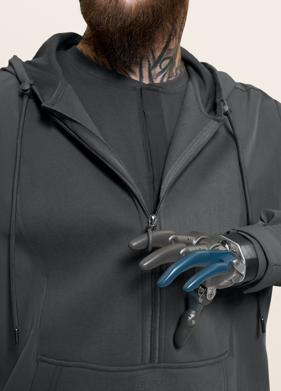 Magnetic Quarter-Zip Adaptive Hoodie