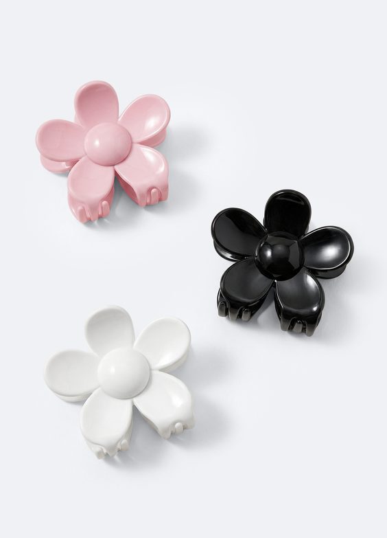 Flower-Shaped Hair Clip 3-Pack