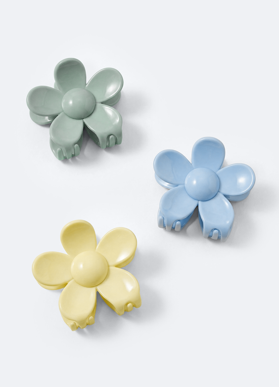 Flower-Shaped Hair Clip 3-Pack