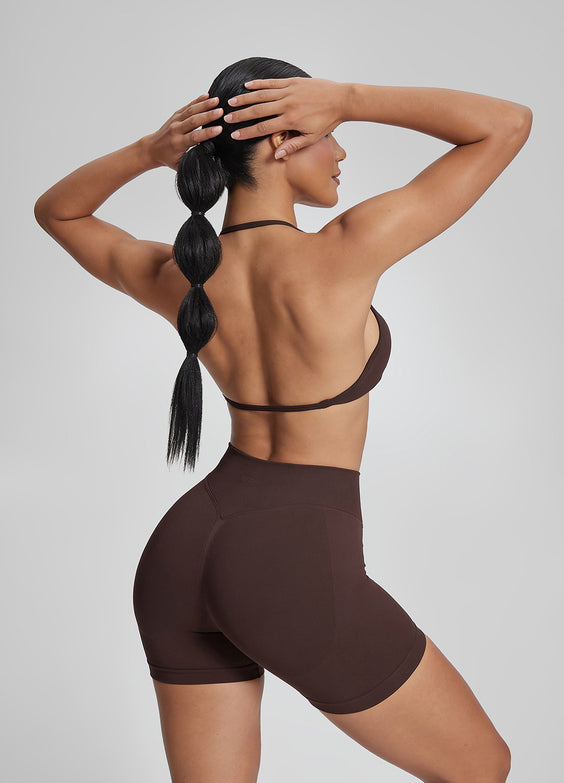 Ultrasculpt Reggiseno Funzionale in Maglia Twill con Spalline Sottili e Schiena Scoperta