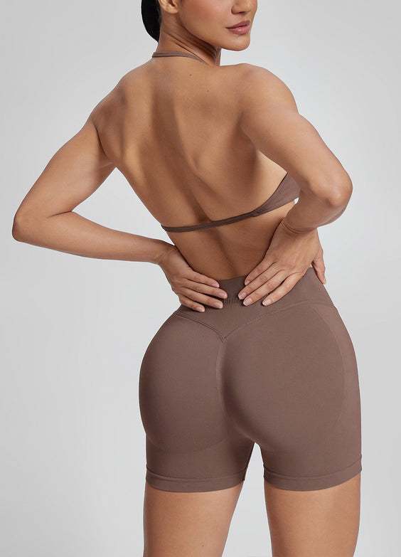 Ultrasculpt Halterneck Backless Strappy Functional Twill Knit Bra