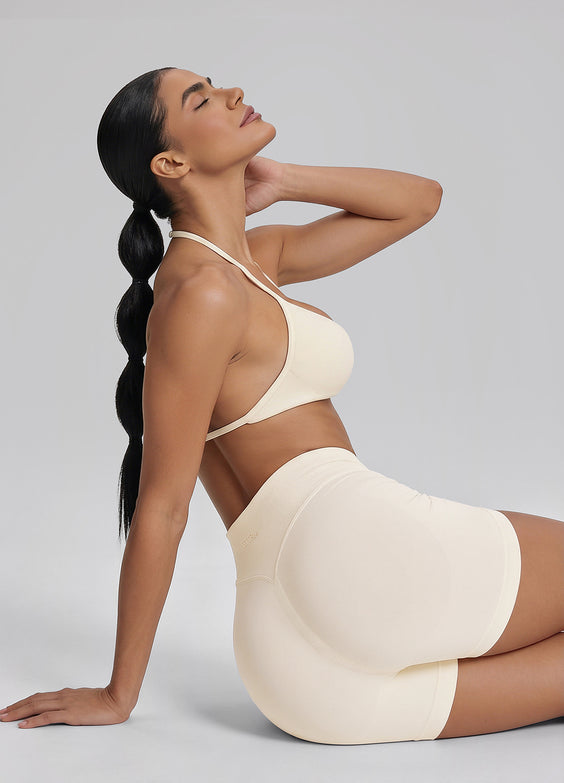 Ultrasculpt Halterneck Backless Strappy Functional Twill Knit Bra