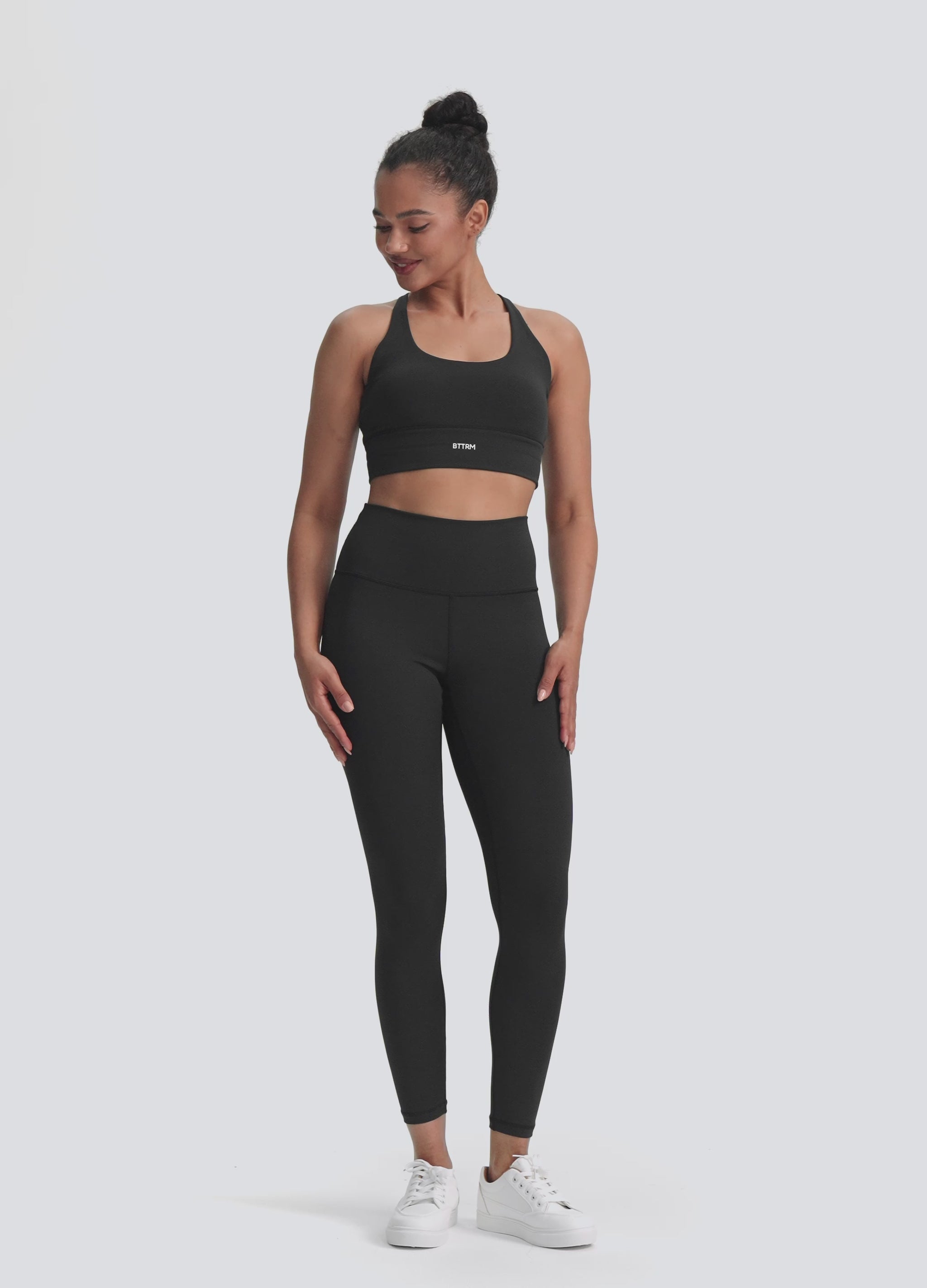 BetterMe Preto Leggings de cintura alta para pilates – BetterMe Store