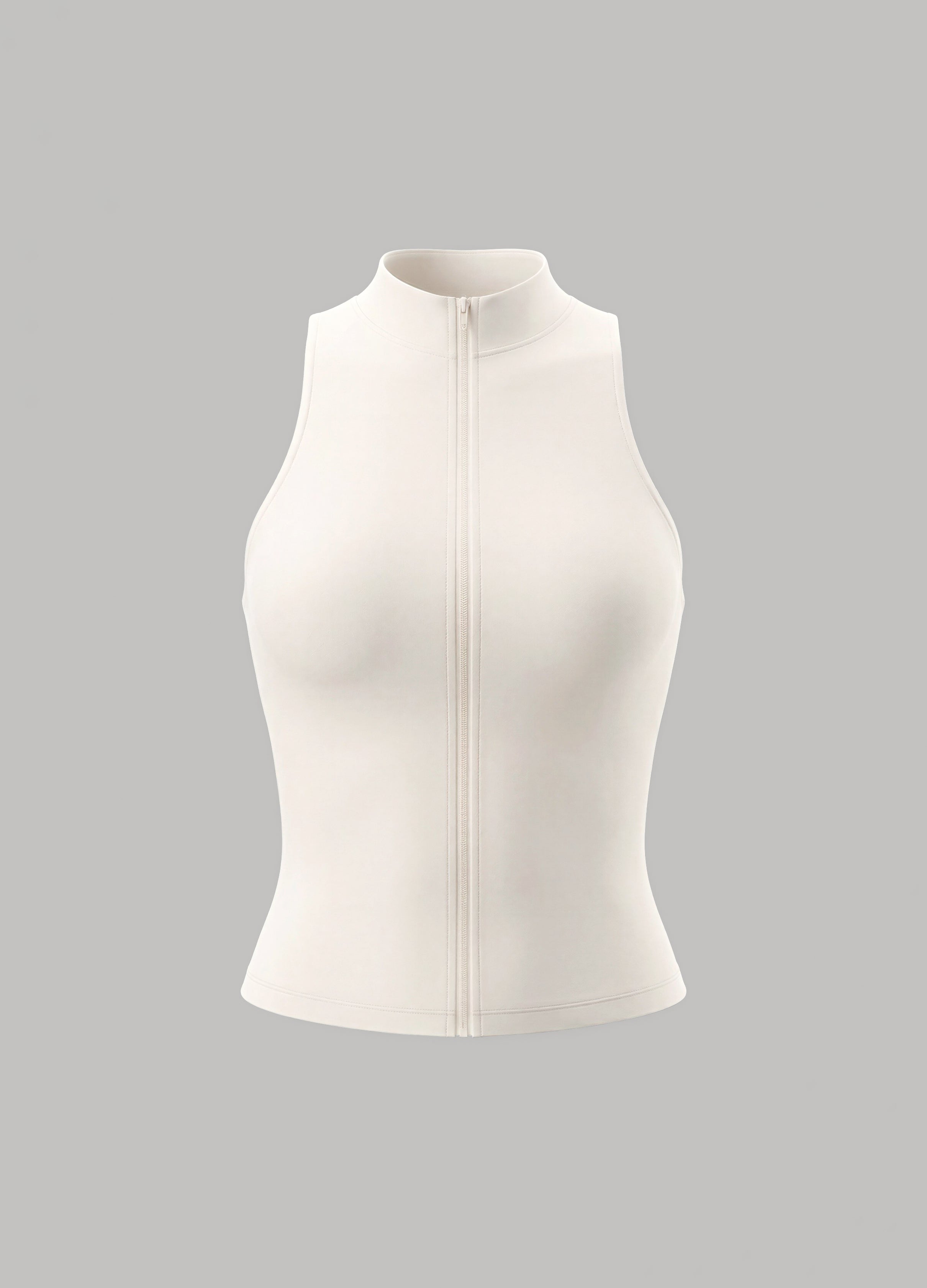 Sculpt Zip Crop Vest (Color: Ivory) | BetterMe Store