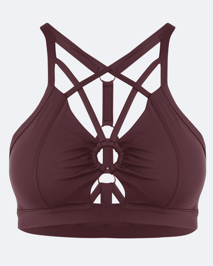 Burgundy Criss Cross Front Top