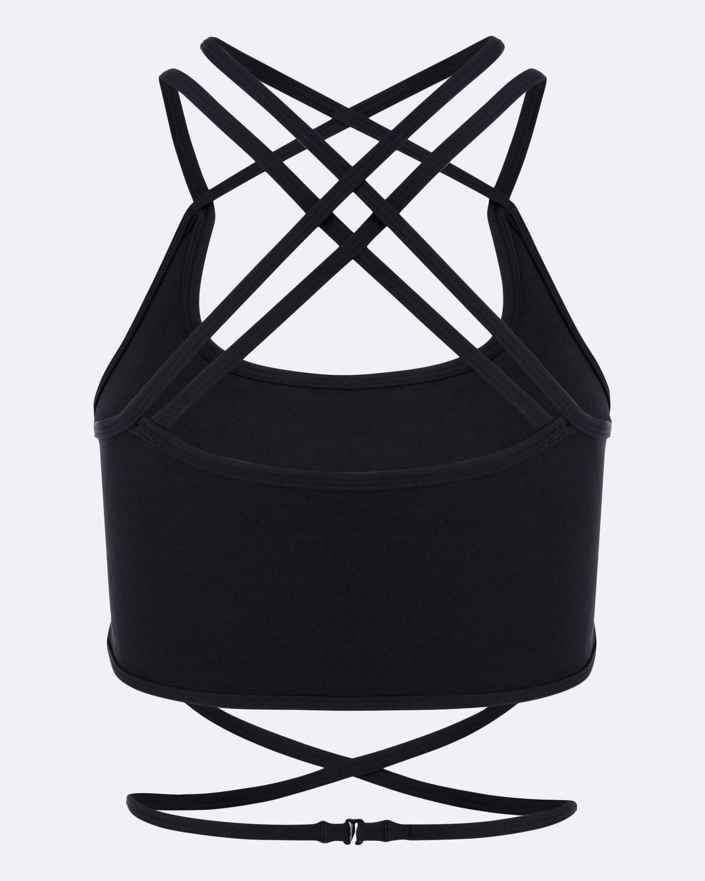 Jet Black Strappy Front Top